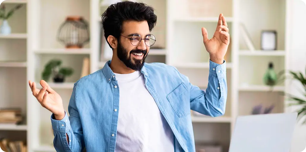 Professional delivering an online compliance webinar